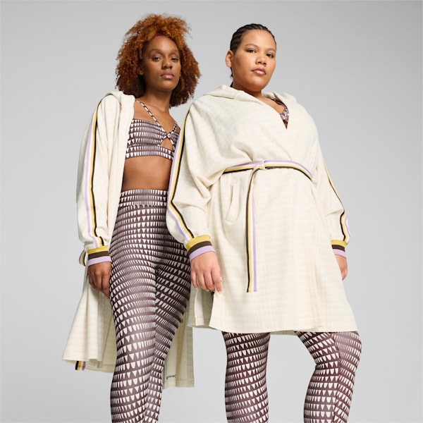 PUMA x lemlem Women's Anorak Coverup, Warm White-AOP, large-ZAF