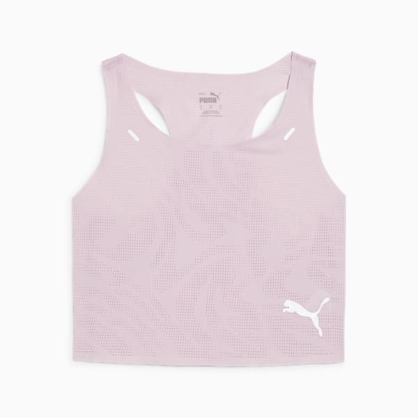 RUN ULTRASPUN Women's Running Crop Top, Grape Mist, large-ZAF