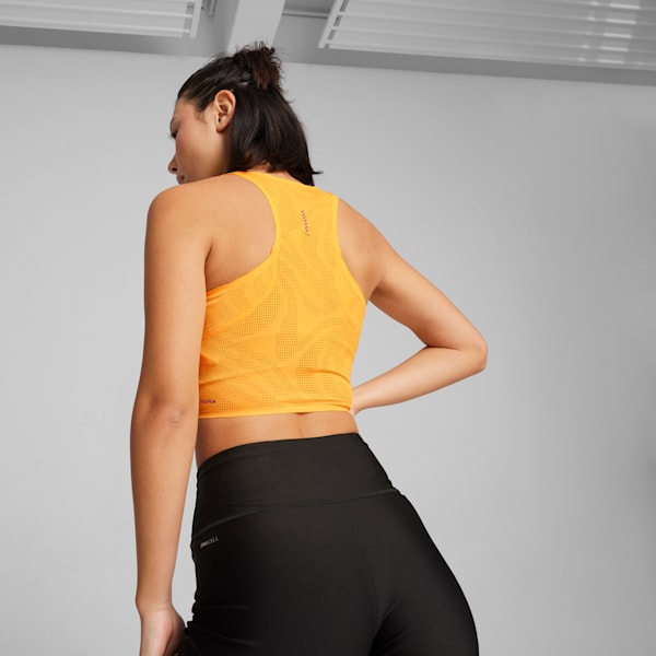 Crop Top Run Ultraspun para mujer, Sun Stream, large-ARG