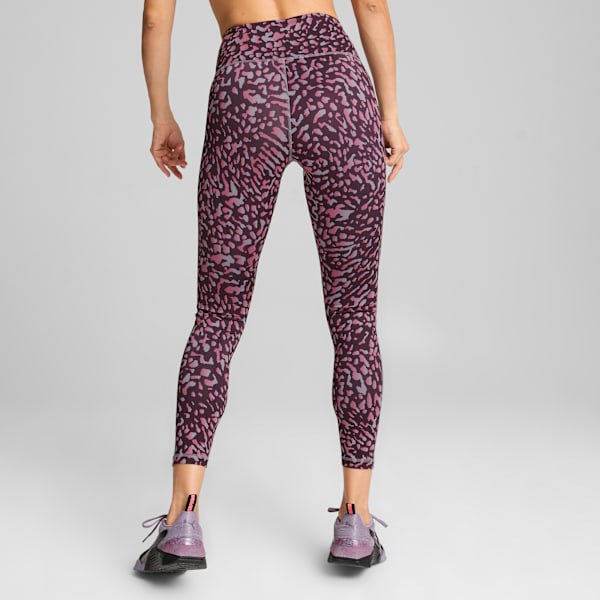 Mallas 7/8 de entrenamiento con cintura alta para mujer Train Fave, Midnight Plum-Skin AOP, large-MEX