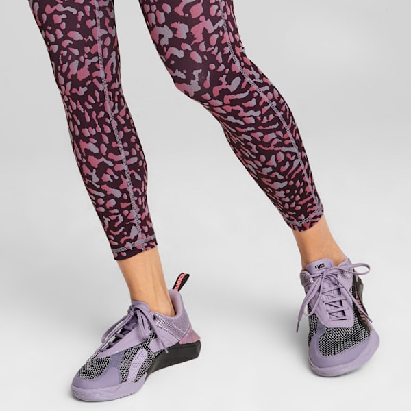 Mallas 7/8 de entrenamiento con cintura alta para mujer Train Fave, Midnight Plum-Skin AOP, large-MEX