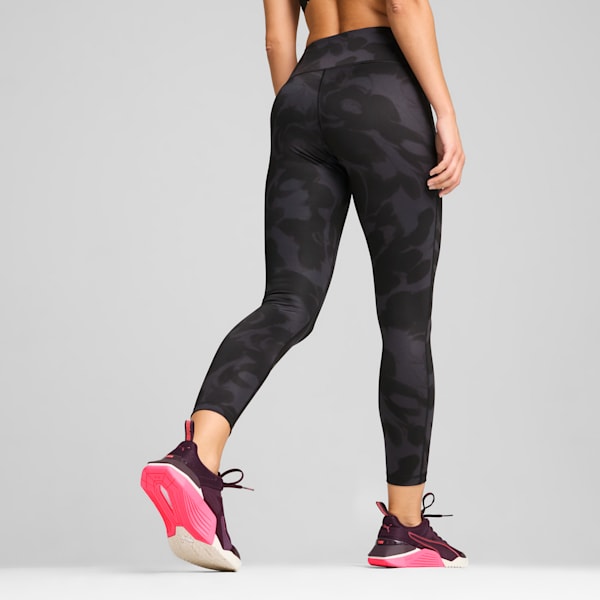 Train Fave Women's High Waisted 7/8 Training Tights, PUMA Black-Floral AOP, large-MEX