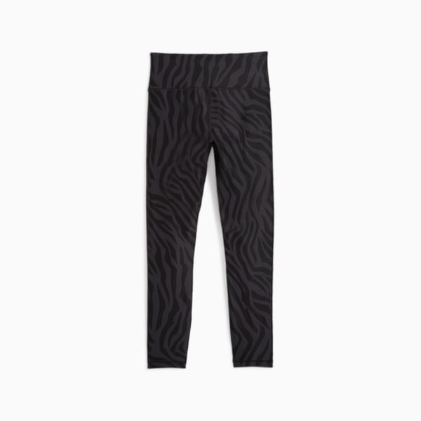 Train Fave Women's High Waisted 7/8 Training Tights, Flat Dark Gray-Zebra Print, large-ZAF