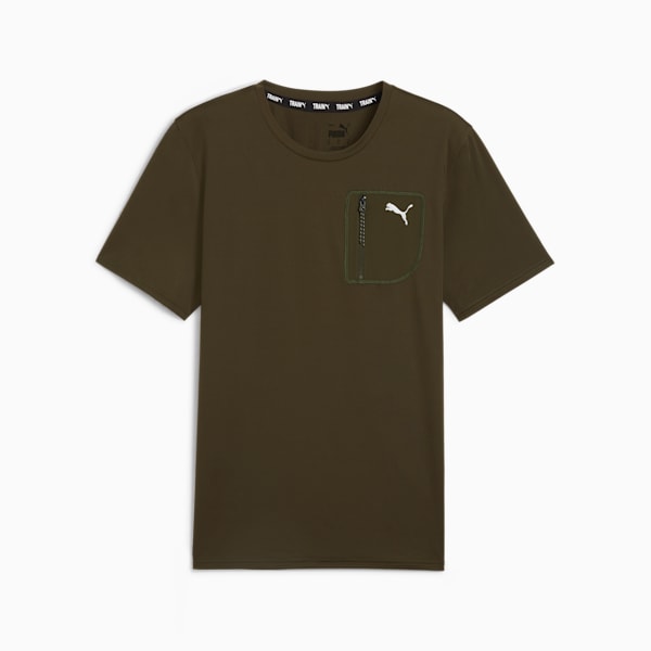 Poly Cargo Tee Men, Dark Olive, large-ZAF