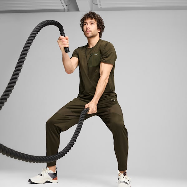 Poly Cargo Tee Men, Dark Olive, large-ZAF