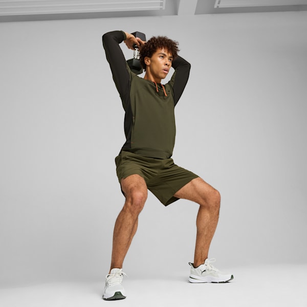Buzo con capucha CLOUDSPUN para hombre, Dark Olive-PUMA Black, large-ARG