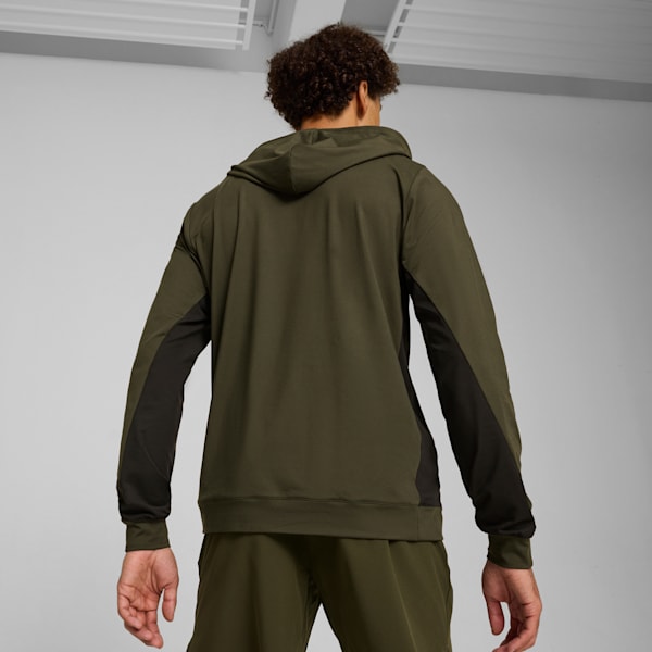 Buzo con capucha CLOUDSPUN para hombre, Dark Olive-PUMA Black, large-ARG