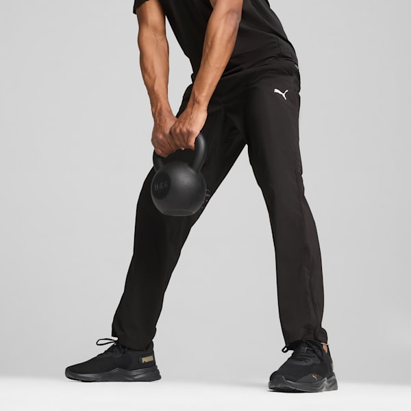 Pantalones con tejido de malla para hombre, PUMA Black, large-ARG