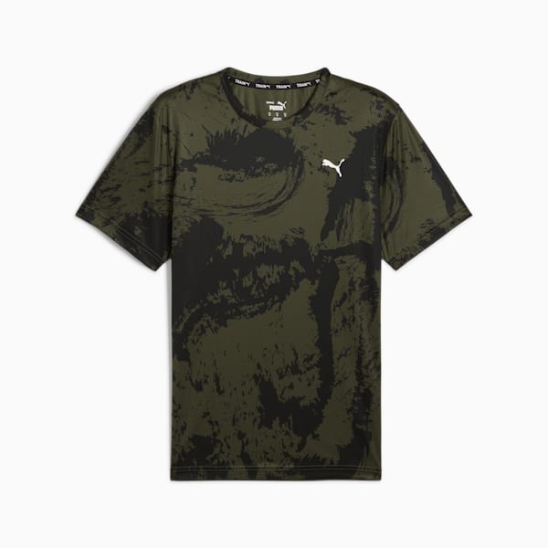 Remera con estampado Train All Day para hombre, Dark Olive, large-ARG
