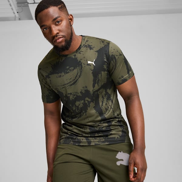 Remera con estampado Train All Day para hombre, Dark Olive, large-ARG