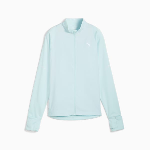 PUMA RUN Grid Woven Fleece Jacket Women, Nitro Blue, large-MEX
