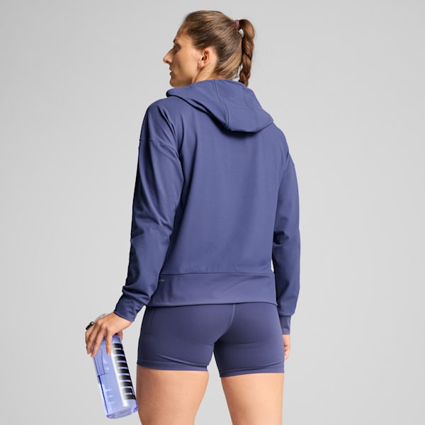 CLOUDPSUN Hoodie Women, Blue Crystal, large-MEX