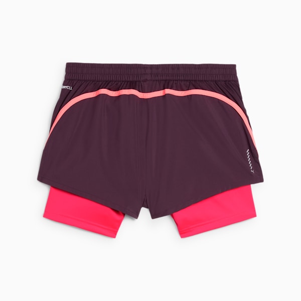 Shorts "2 en 1" RUN FAV Velocity para mujer, Midnight Plum-Sunset Glow, large-ARG