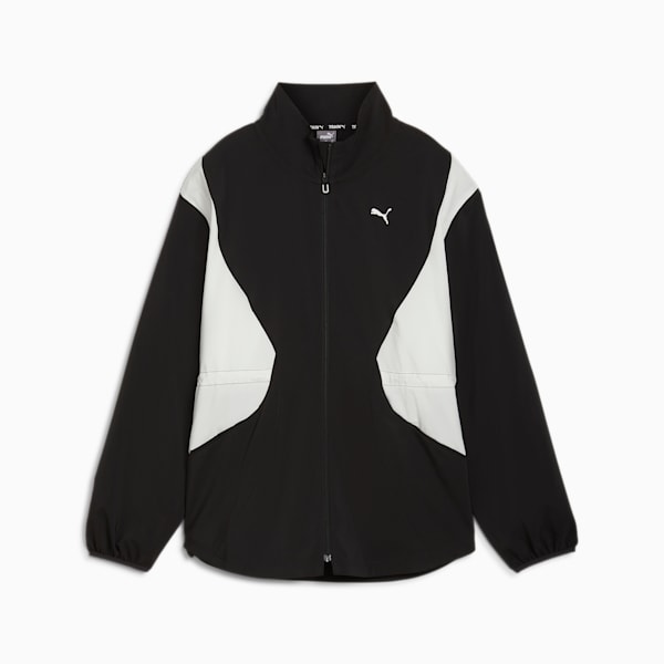 Campera larga de entrenamiento tejida para mujer, PUMA Black, large-ARG