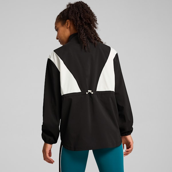 Campera larga de entrenamiento tejida para mujer, PUMA Black, large-ARG
