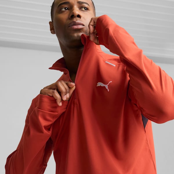 PUMA RUN CLOUDSPUN Quarter-Zip Top Men, Mars Red, large-MEX