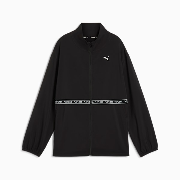 Campera de entrenamiento con cordón elástico para mujer, PUMA Black, large-ARG