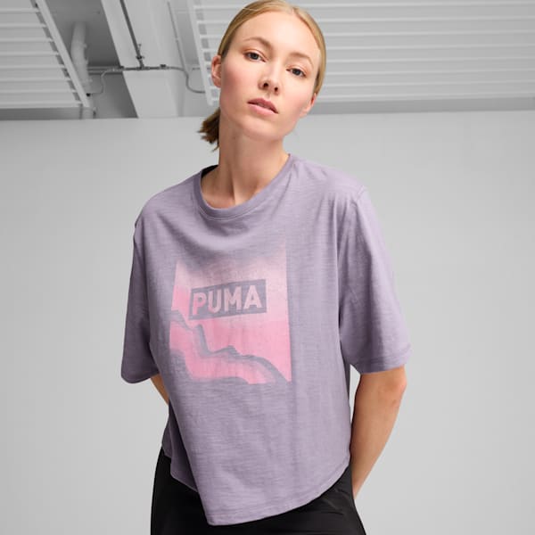 Remera corta STUDIO para mujer, Pale Plum, large-ARG