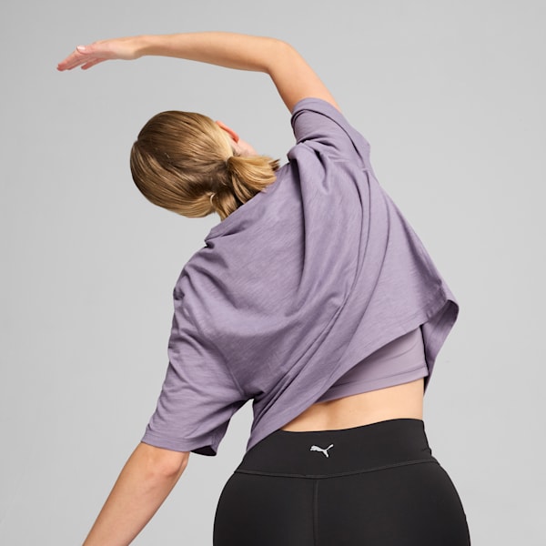 Remera corta STUDIO para mujer, Pale Plum, large-ARG