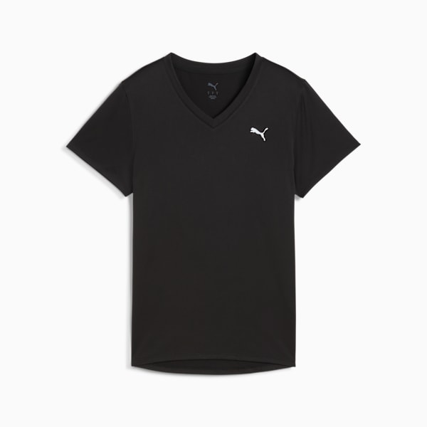 TAD ESSENTIALS V-Neck Tee Women, PUMA Black, large-ZAF