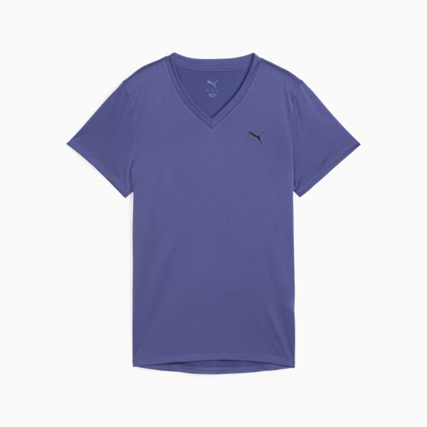 TAD ESSENTIALS V-Neck Tee Women, Blue Crystal, large-ZAF
