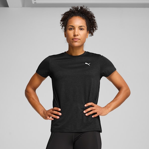 TAD ESSENTIALS Heather Tee Women, PUMA Black Heather, large-ZAF