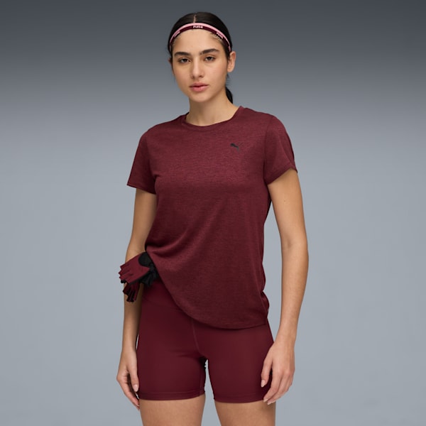 TAD ESSENTIALS Heather Tee Women, Ruby Shimmer Heather, large-ZAF