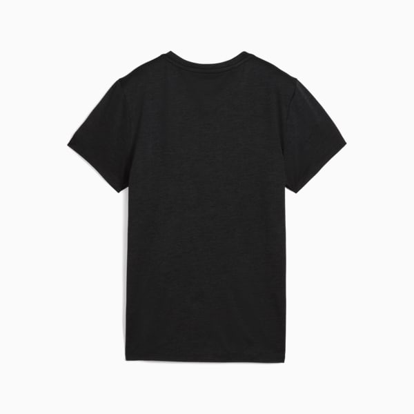 TAD ESSENTIALS Heather Logo Tee Women, PUMA Black Heather, large-MEX