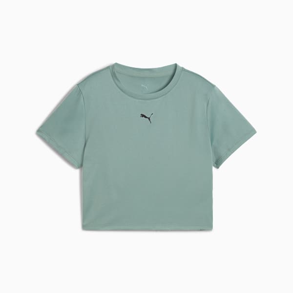 TAD ESSENTIALS Baby Tee Women, Green Moon, large-ZAF