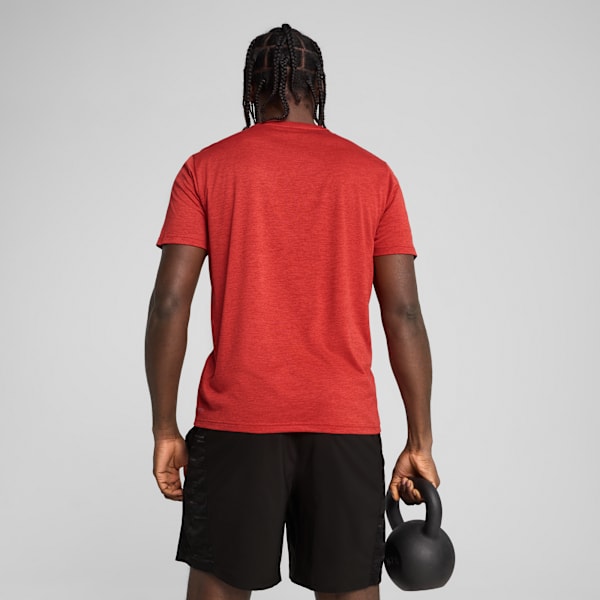 Playera Train All Day Essentials Texture para hombre, Red Fire Heather, large-MEX