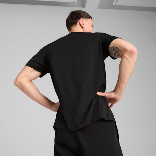 TAD ESSENTIALS Heather Cat Tee Men, PUMA Black Heather, large-ZAF