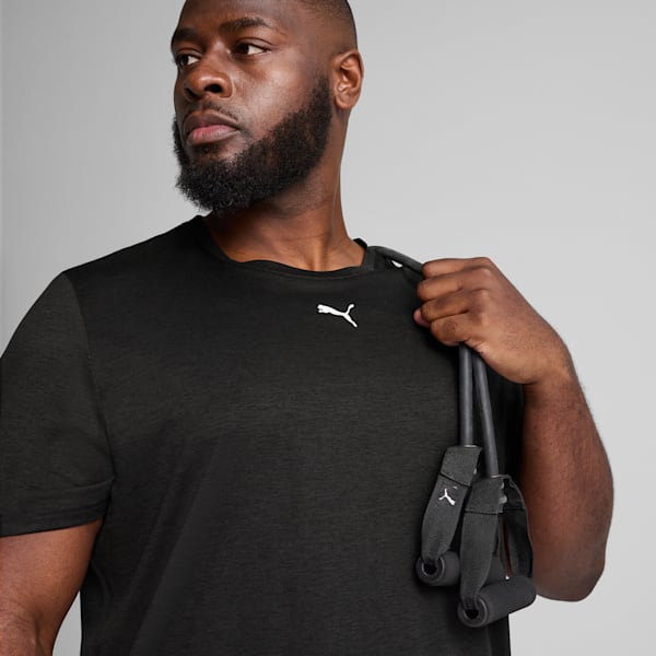 TAD ESSENTIALS Heather Cat Tee Men, PUMA Black Heather, large-ZAF