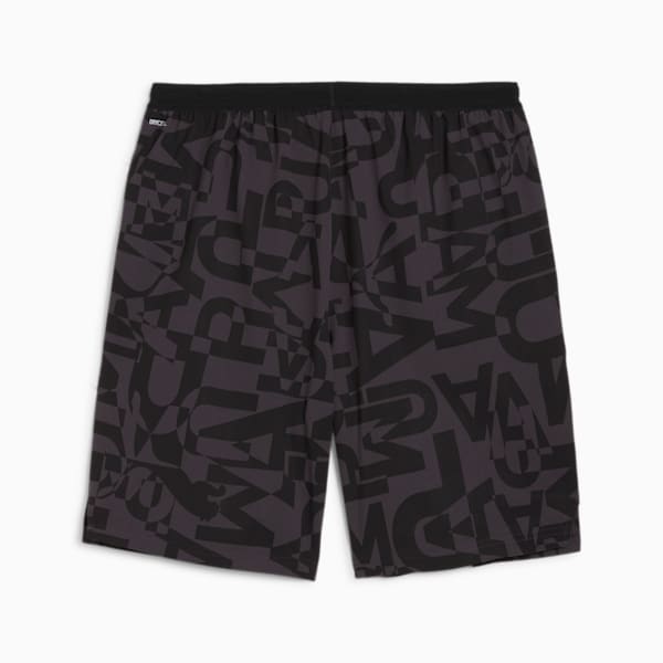 Shorts elastizados con estampado integral 17cm para hombre, PUMA Black, large-ARG