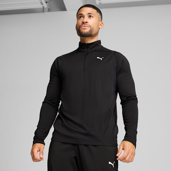 TAD TECH Fabric Mix 1/4 Zip Men, PUMA Black, large-ZAF