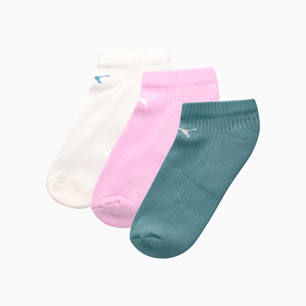 Ladies Cushioned 3 Pk Socks, PUMA White-Tourmaline-Lilac, large-ZAF