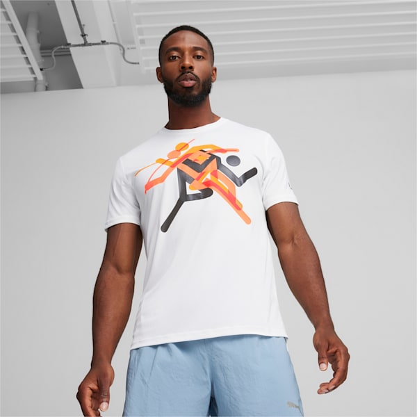 Remera CON GRÁFICOS PARA HOMBRE RUN FASTER ICONS, PUMA White, large-ARG