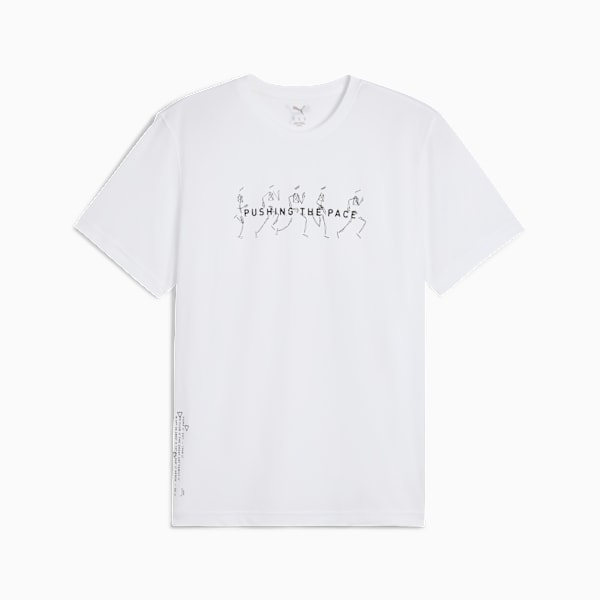 Graphic Running Tee Men, PUMA White-Q2, large-MEX
