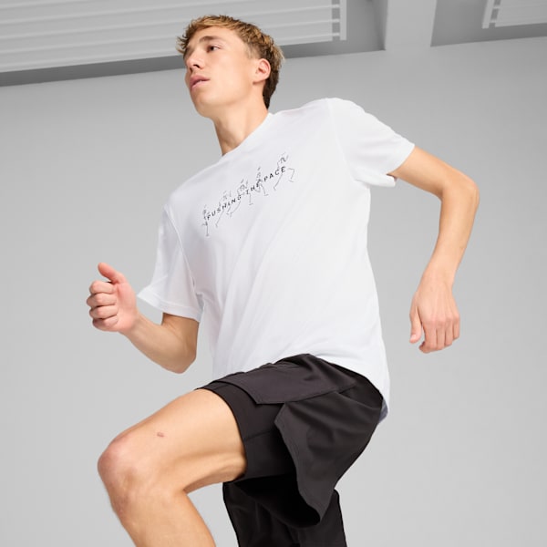 Graphic Running Tee Men, PUMA White-Q2, large-MEX