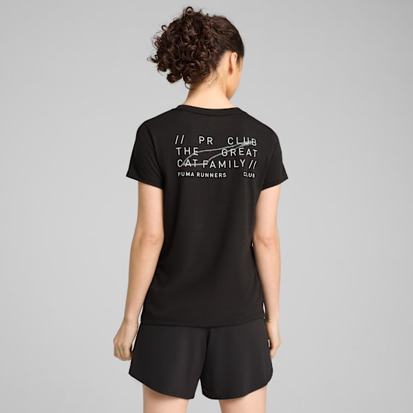 Playera de running Graphics Club para mujer, PUMA Black, large-MEX