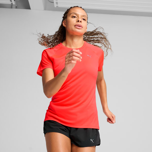 VELOCITY Running Tee Women, Glowing Red, large-MEX
