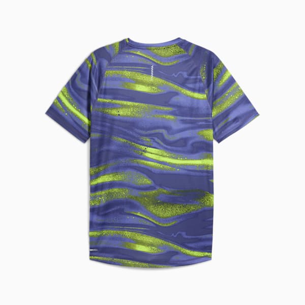 VELOCITY All-Over Print Running Tee Men, Blue Crystal, large-MEX