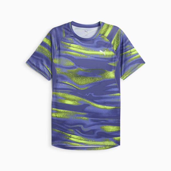 VELOCITY All-Over Print Running Tee Men, Blue Crystal, large-MEX