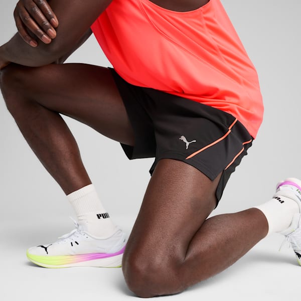 VELOCITY 5" Running Shorts Men, PUMA Black-Glowing Red, large-ZAF