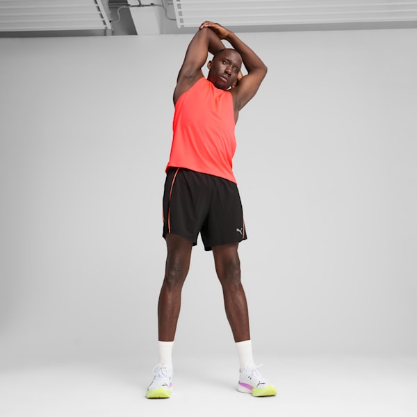 VELOCITY 5" Running Shorts Men, PUMA Black-Glowing Red, large-ZAF