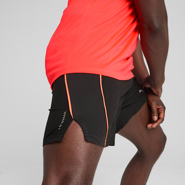 VELOCITY 5" Running Shorts Men, PUMA Black-Glowing Red, large-ZAF