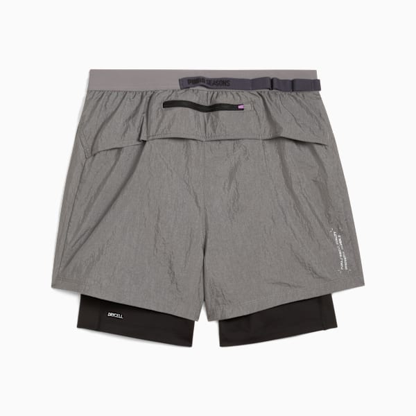 Shorts de trail running SEASONS para hombre, Cast Iron, large-ARG