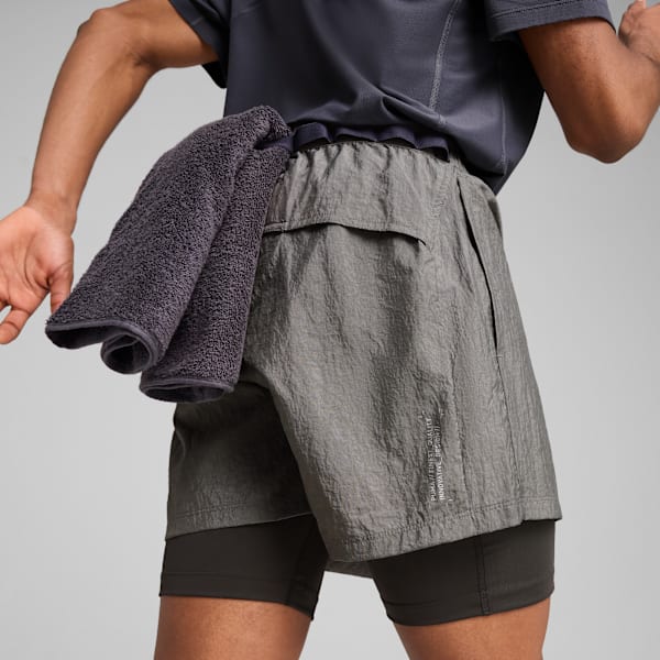 Shorts de trail running SEASONS para hombre, Cast Iron, large-ARG