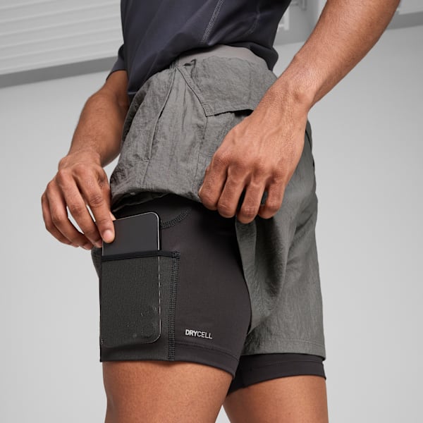 Shorts de trail running SEASONS para hombre, Cast Iron, large-ARG