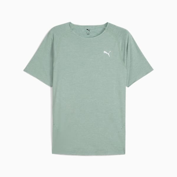 CLOUDSPUN Running Tee Men, Green Moon-Heather, large-MEX