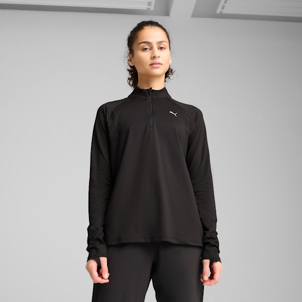 RUN VELOCITY CLOUDSPUN Quarter-Zip Top Women, PUMA Black, large-ZAF
